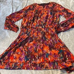 White House Black Market Colorful Long Sleeve Dress